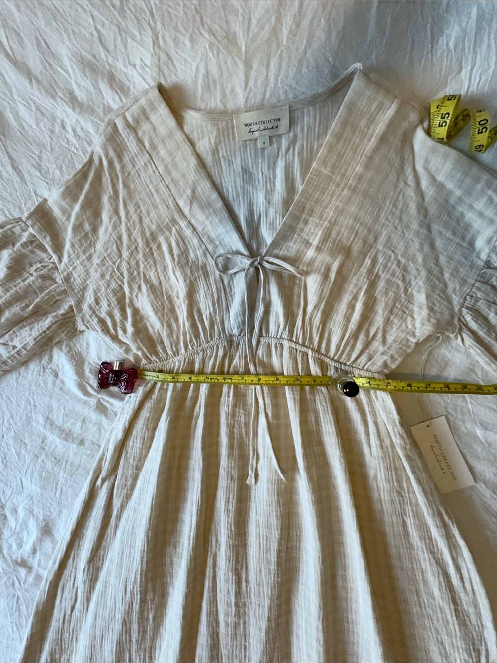 NWT, Worth Collective Hunter Dress, 100% Cotton, Baby Pink Plaid, Medium - Picture 14 of 17